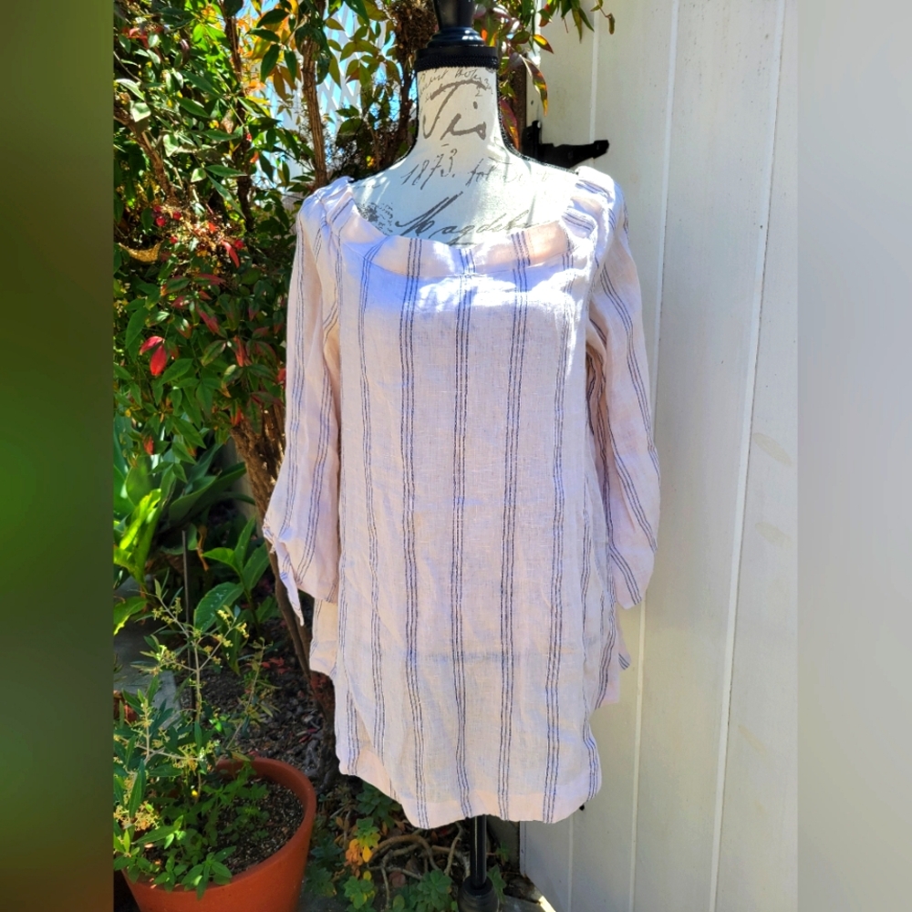Free People CP Shades 100% Linen Off Shoulder Tunic Top
